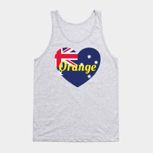 Orange NSW Australia Australian Flag Heart Tank Top